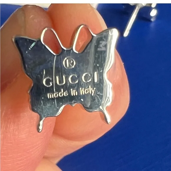 GUCCI TRADEMARK Sterling silver butterflies 🦋 earrings - Picture 15 of 15
